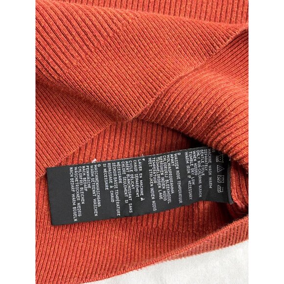 Harley-Davidson Womens Orange Turtleneck Top Size M Y2K Ribbed Knit Cotton - Picture 5 of 7